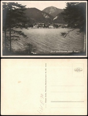 Postcard Kochel am See village Walchensee, hotel post 1927