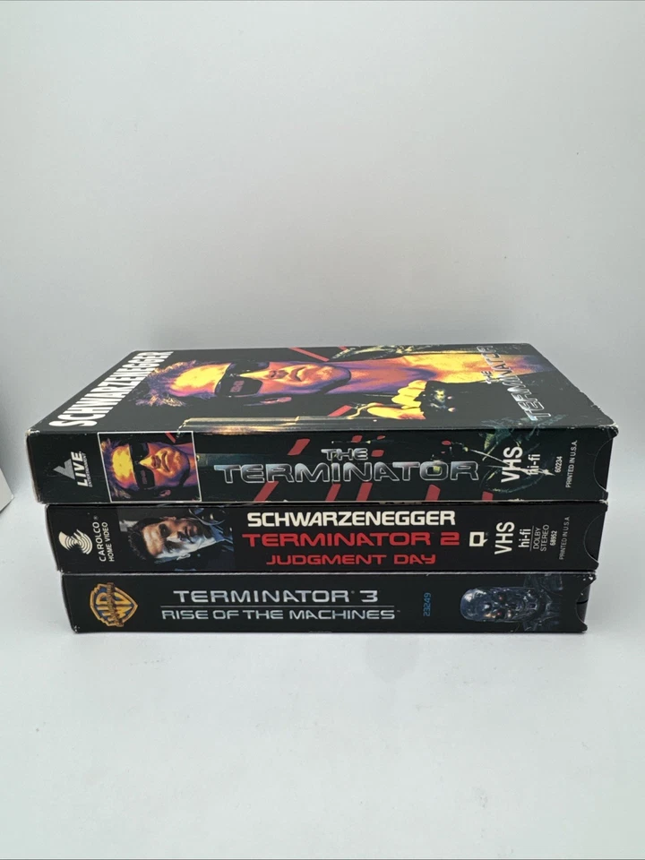 Terminator 1, 2, 3. Movie Trilogy Judgment Day Rise Of Machines VHS Tape Lot HTF - Image 4 of 4