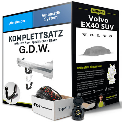 Anhängerkupplung abnehmbar für VOLVO EX40 SUV +E-Satz AHK