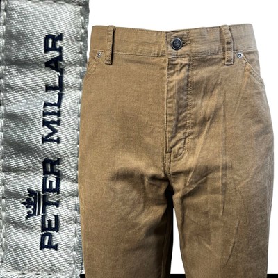 PETER MILLAR Mens EB20 Chino W38xL30 Pants Superior Soft Corduroy Brown Golf 