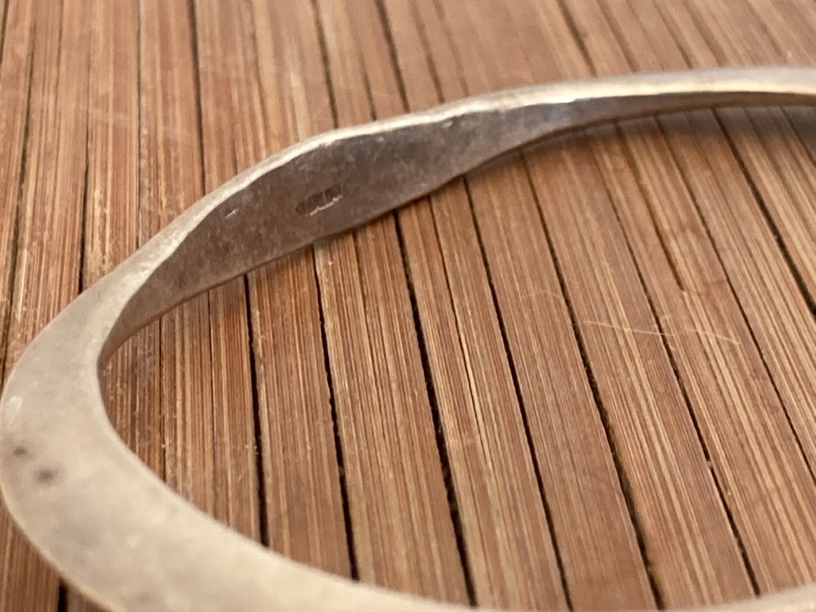 Sterling Silver Hammered Scroll Cuff Bracelet Han… - image 4