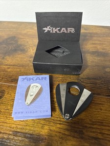 Xikar Cigar Cutter with Box in Black. Solingen Germany Blades EUC.  Box Is Torn