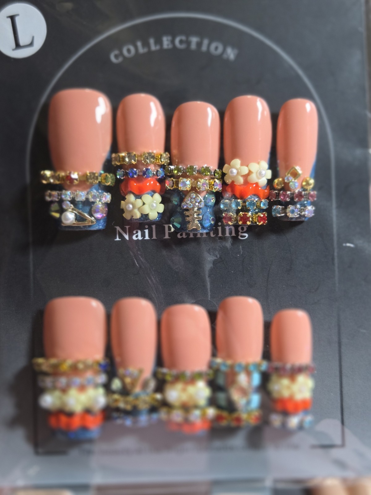Press-On Nails Handmade Large Y2k Bangle bracelets Medium le