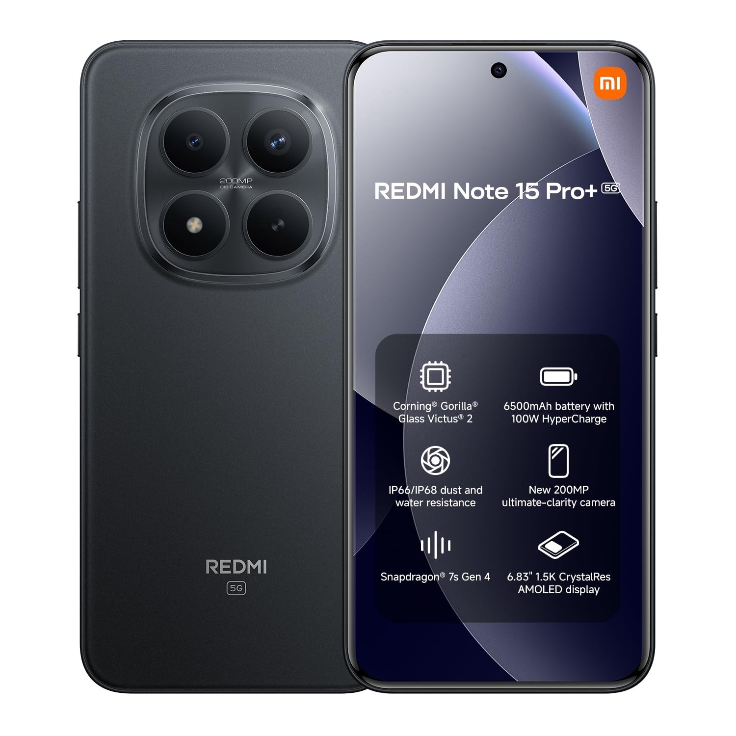 XIAOMI REDMI NOTE 15 PRO PLUS 5G 8GB RAM 256GB DUAL SIM 6.83'' NERO NUOVO