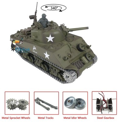 US Stock HengLong 1/16 7.0 IR M4A3 Sherman RC Tank Model 2.4G 3898 Smoke BB Unit