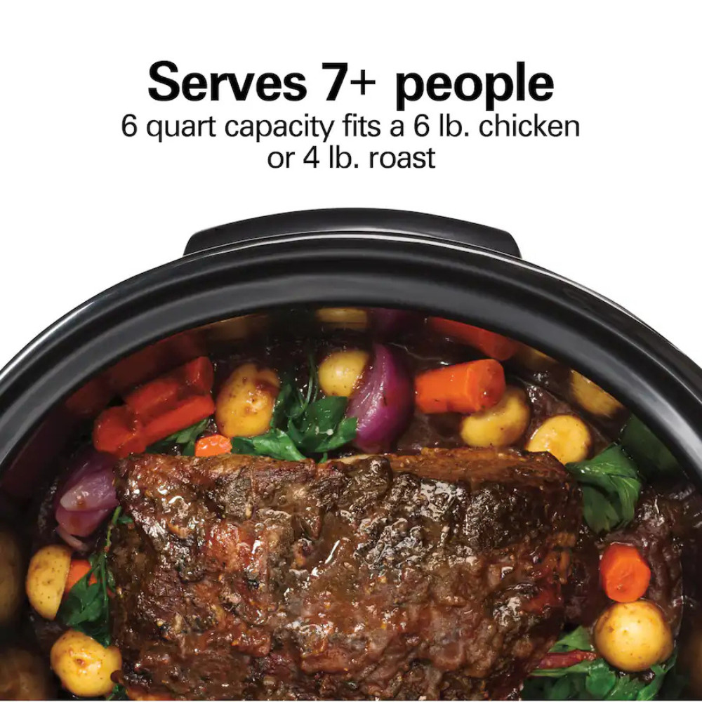 Hamilton Beach Programmable 6QT Slow Cooker with Probe Defrost - Stainless Steel