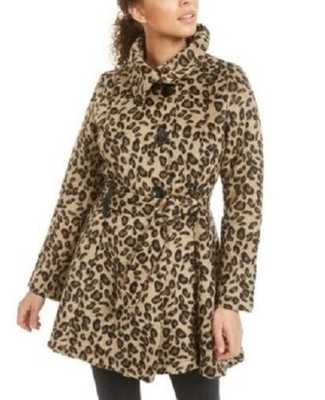 Madden Girl Juniors' Drama Skirted Coat Brown Size Extra Large
