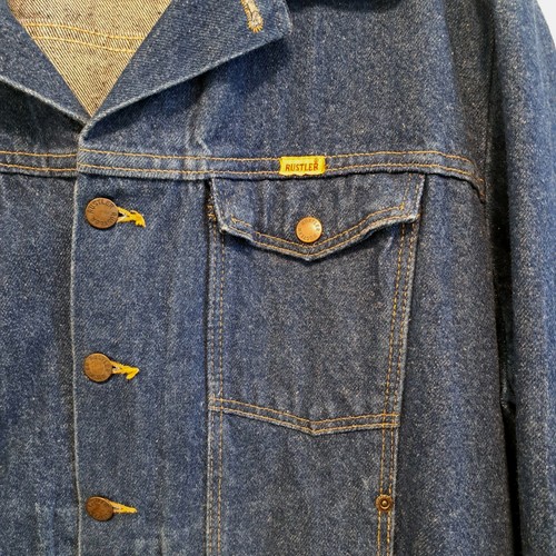Vintage Rustler Denim Trucker Jacket Men's Sz XL Blue Jean Made In USA 1970's - Picture 5 of 12