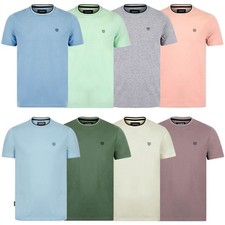 Kensington Eastside Ringer T-Shirt Men's Cotton Jersey Crew Neck Top Tee Pastel