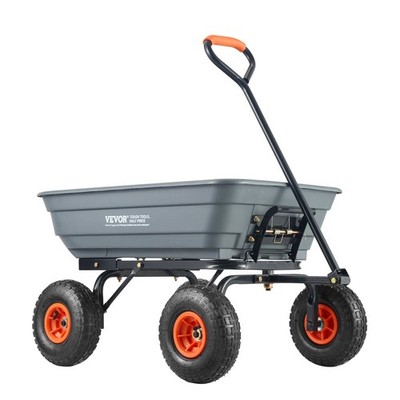 Garden Cart, Durable Poly Dump Cart with Simple Assembly Steel Framework, Versat
