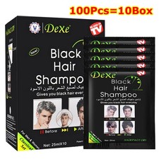 100/50Pcs DEXE Black Hair Shampoo 5 minutes Instant Dye Permanent Hair Colour