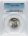 1936 S Washington Quarter PCGS MS64