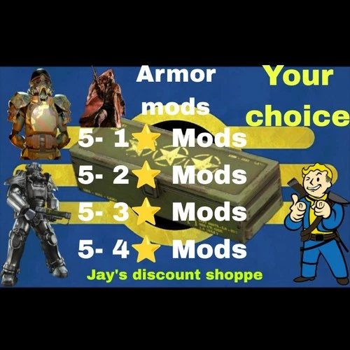 Xbox One Series S|X Fallout 76 Armor Mods 20 Total 5 of Each Star Level