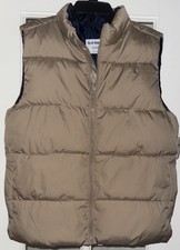 NWT Old Navy Boy s XL 14/16 Puffer Vest W/ Pockets Beige Tan WARM Stylish NEW