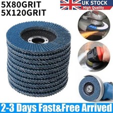 10 x FLAP GRINDING SANDING DISCS 115mm 4.5" 80 120 GRIT FOR ANGLE WHEEL COBRA UK 7.99 per disc