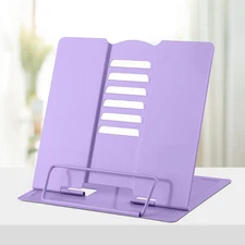 Metal Desk Book Holder, Hands Free Adjustable Cookbook & Document Holder, Portab