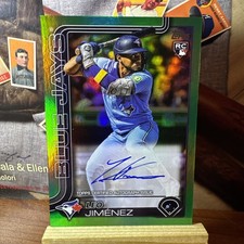 2025 Leo Jimenez Topps Series 2 AUTO RC #535 Green Foil /99 SSP! On Card!