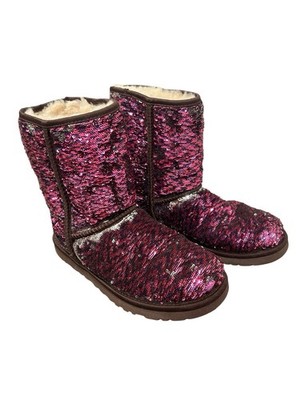 UGG purple and silver sequined boots size 8