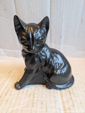 Vintage Hand Crafted Welsh Slate 5.5" Cat Figurine Snowdonia Craft Centre VGC