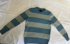 Crewcuts by J.Crew Kids' Cashmere Crewneck Sweater in Mint Teal Stripe XS