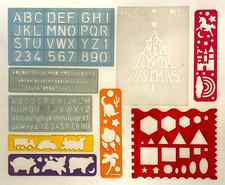 Kids Colorful Stencils Template LOT Animals Shapes Numbers Letters Craft Project