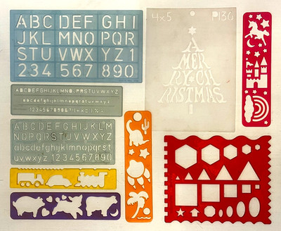 Kids Colorful Stencils Template LOT Animals Shapes Numbers Letters Craft Project