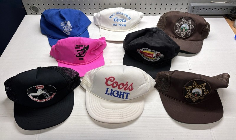 Vintage Lot of 8 Coors Light Trucker SnapBack Hats Bundle. Great assortment.