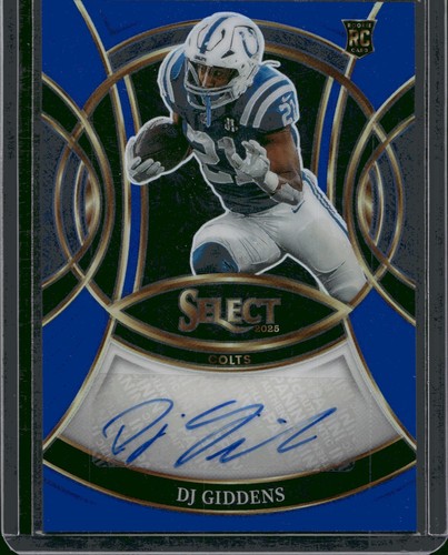 DJ Giddens 2025 Panini Select Rookie Signatures #RSI-DGN Blue Prizm /149 Auto