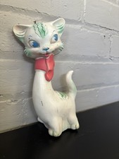 Vintage 1961 Edward Mobley Cat with Pink Bow Squeaky Toy Arrow Rubber  Plastics