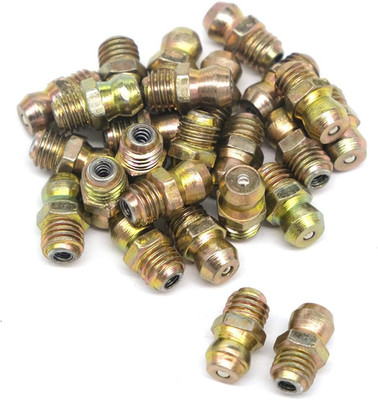 25 Pcs/Set 1/4-28 SAE-LT Copper Taper Thread Grease Zerk Nipple Fitting (Straigh