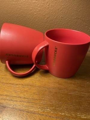 Set of Two Starbucks Red Mugs Coffee Cups