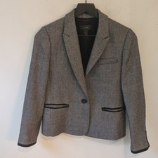J. Crew Women's 100 Wool Tweed One Button Blazer Size 4