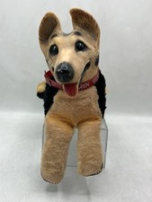 VTG 60s Rubber Face Rin Tin Tin Plush Sitting German Shepherd Dog Stuffed Animal