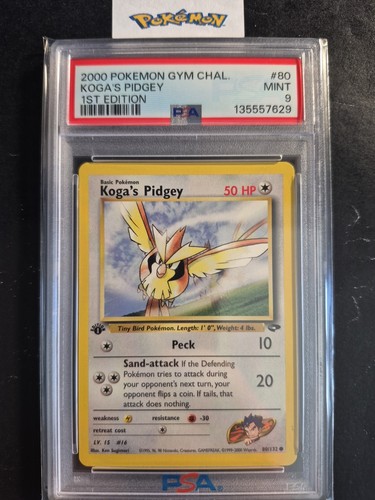Koga's Pidgey (1st Edition) graded PSA 9 for sale on eBay