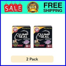 2 Pack ARM HAMMER Clump Seal Cat Litter, Clay Clumping Cat Litter, 38 lb