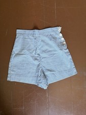 50s Striped Cotton Side Button Shorts 1950s Womens 25 Light Weight