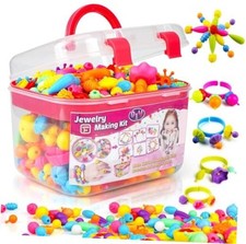 520 Snap Pop Beads - Jewelry Making Beads Charms Style Craft Kit, Arts Medium