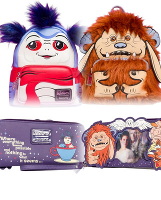 Loungefly Labyrinth Worm and Ludo Cosplay Mini Backpacks and Wallet Bundle