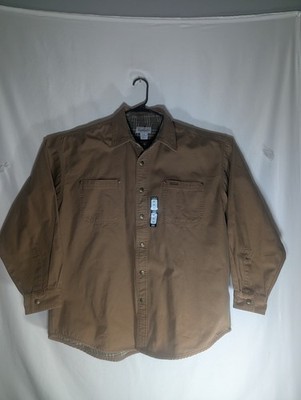Carhartt S96 BRN Shirt Jac Mens XL Flannel Lined Canvas Brown NWT 