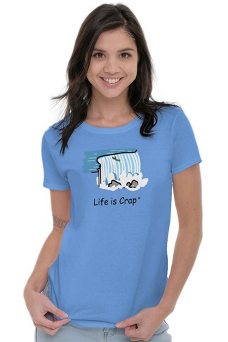 Life Crap Canoe Waterfall Falling Unlucky Womens Top Junior Graphic Tee - 第 5/9 張圖片