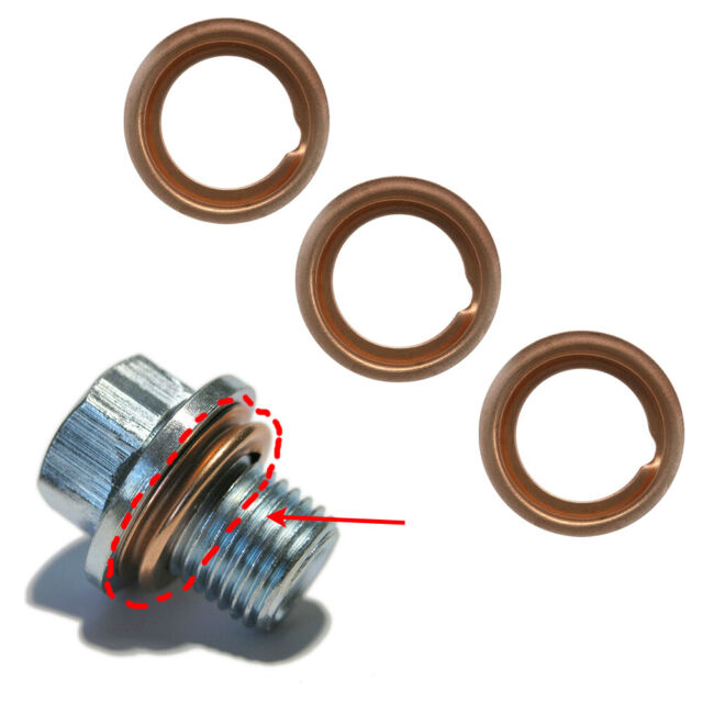 5x Copper Oil Drain Plugs Crush Washers Gaskets 1102601M02 Fit Nissan