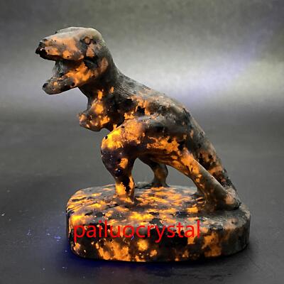1pc Natural Yooperite Flame's Stone Dinosaurs Quartz Crystal Skull Healing 2.6''