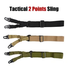 Outdoor Tactical 2Points Long Sling Strap Bungee Rifle Gun Sling with Metal Hook