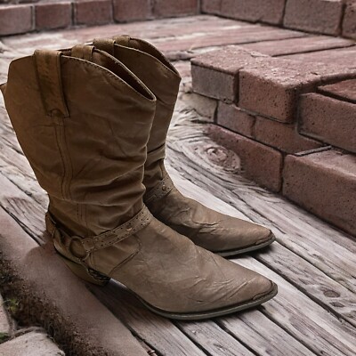 Durango Crush Cowboy Boots Slouch Harness Western Brown