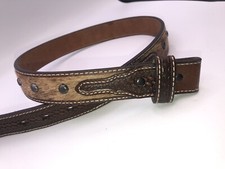 Ariat Western Belt Leather Size 28 Belt Calf Hair Studs Tan A1305608