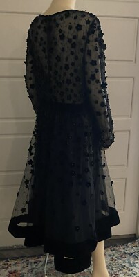 slim fit dress slacks Mac Duggal Embellished Illusion Long Sleeve Fit& Flare Dress, Size 12, Coffee