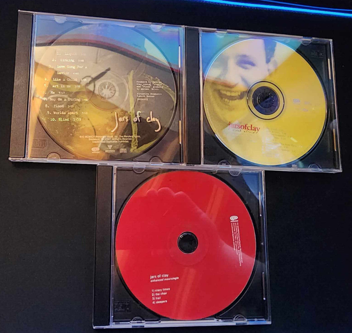 RARE! 3 Jars of Clay Audio CD's! Much Afraid Maxi Single Self Titled