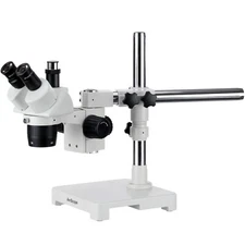 AmScope 20X-40X-80X Trinocular Stereo Microscope on Single Arm Boom Stand