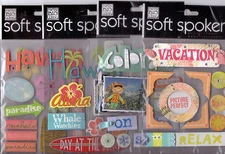 MAMBI Soft Spoken VACATION, HAWAII, COLORADO Destination themed embellishments