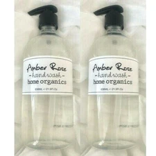 2-Pack New Home Organics Home & Body Company Amber Rose Hand Wash Soap 21.5 oz